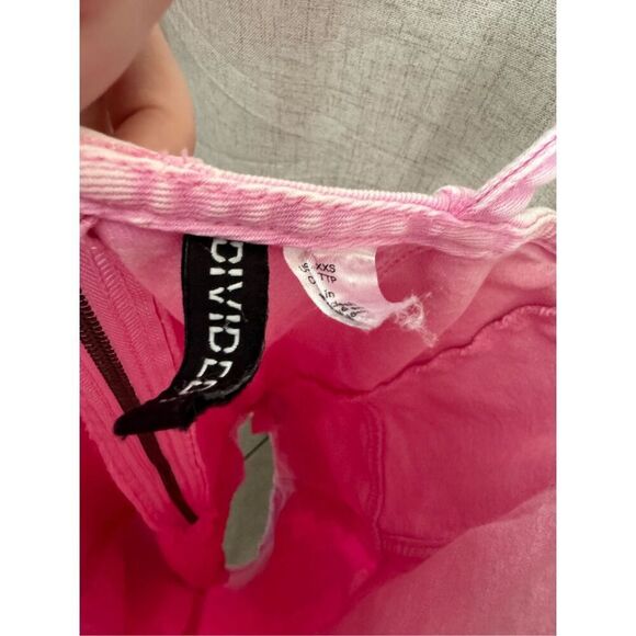 H&M Divided Baby Pink Acid Wash Denim Barbiecore Mini Dress XXS - Picture 4 of 6